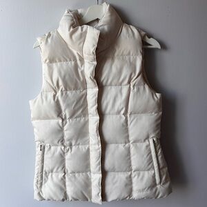 Eddie Bauer Premium Goose Down White Cream Quilted Puffer Vest - Women Small